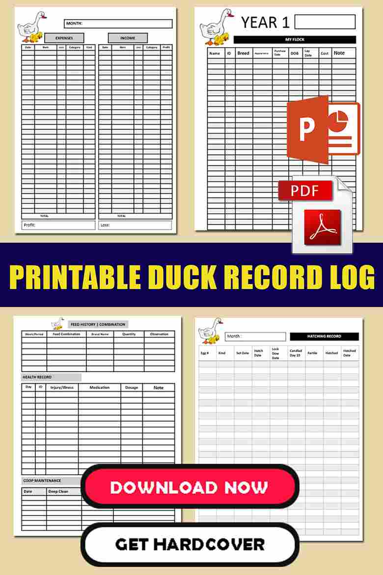 Duck Keeping Record Book PDF